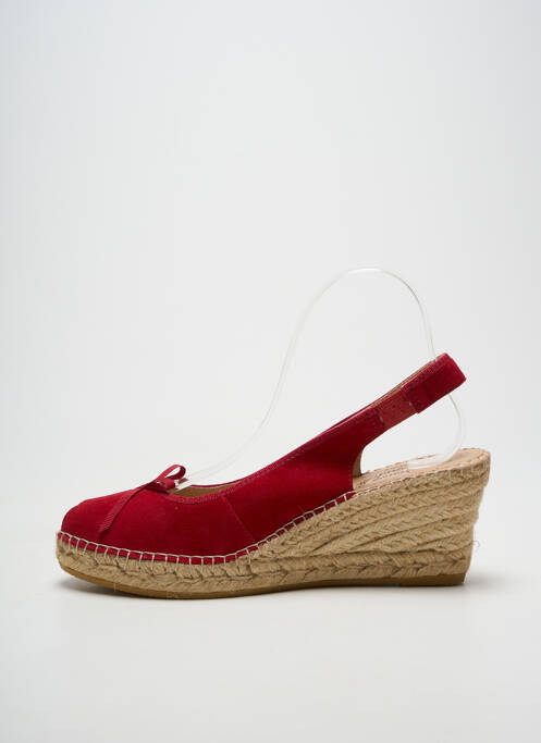 Sandale/pantofi decupați toc platformă toc de 7 la 9 cm roșu LA MAISON DE L'ESPADRILLE femme