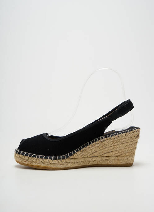 Espadrile vârf deschis toc de 7 la 9 cm negru LA MAISON DE L'ESPADRILLE femme