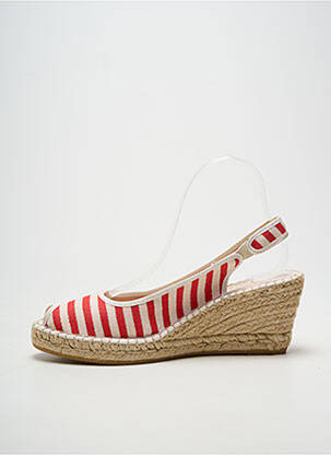 Espadrile țesătură satinată toc de 7 la 9 cm roșu LA MAISON DE L'ESPADRILLE femeie
