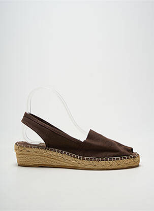 Espadrile vârf deschis toc de 4 la 6 cm maro LA MAISON DE L'ESPADRILLE femme