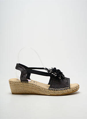 Sandale/pantofi decupați toc platformă toc de 4 la 6 cm negru LA MAISON DE L'ESPADRILLE femme