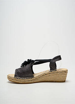 Sandale/pantofi decupați toc platformă toc de 4 la 6 cm negru LA MAISON DE L'ESPADRILLE femme