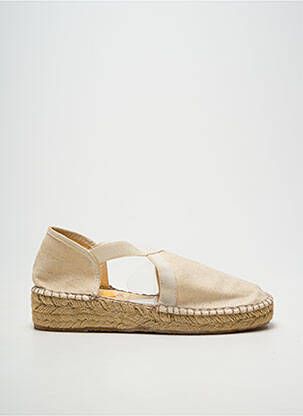 Espadrile vârf rotund toc de 4 la 6 cm bej LA MAISON DE L'ESPADRILLE femeie