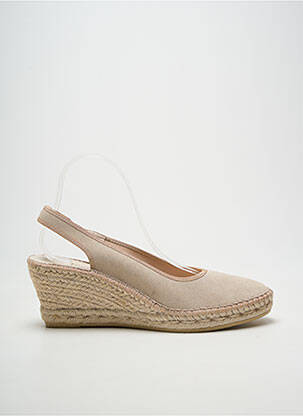 Espadrile vârf rotund toc de 7 la 9 cm bej LA MAISON DE L'ESPADRILLE femme