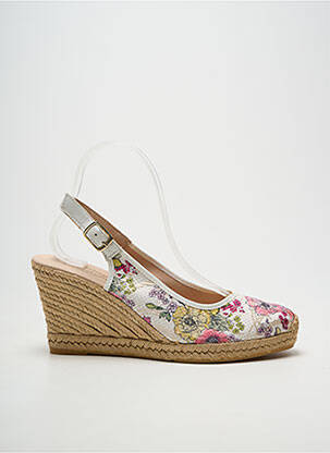 Espadrile țesătură satinată toc de 7 la 9 cm bej LA MAISON DE L'ESPADRILLE femeie