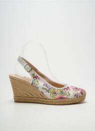 Espadrile țesătură satinată toc de 7 la 9 cm bej LA MAISON DE L'ESPADRILLE femme