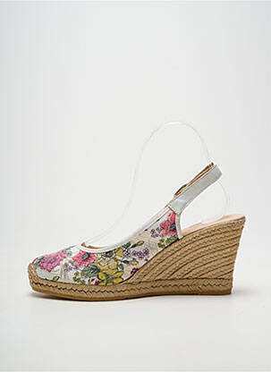 Espadrile țesătură satinată toc de 7 la 9 cm bej LA MAISON DE L'ESPADRILLE femeie