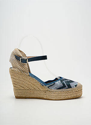 Espadrile țesătură satinată toc înalt de 10cm și mai mult albastru LA MAISON DE L'ESPADRILLE femeie