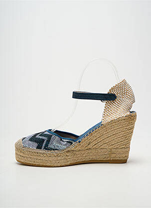 Espadrile țesătură satinată toc înalt de 10cm și mai mult albastru LA MAISON DE L'ESPADRILLE femeie