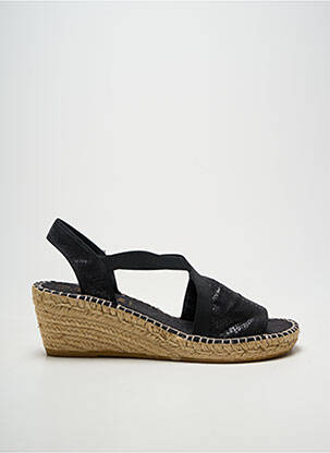 Espadrile țesătură satinată toc de 7 la 9 cm negru LA MAISON DE L'ESPADRILLE femeie