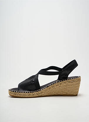 Espadrile țesătură satinată toc de 7 la 9 cm negru LA MAISON DE L'ESPADRILLE femeie