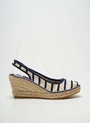 Espadrile vârf deschis toc de 7 la 9 cm albastru LA MAISON DE L'ESPADRILLE femeie