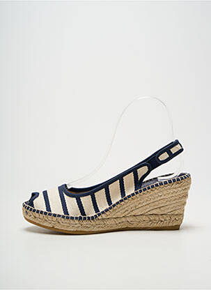 Espadrile vârf deschis toc de 7 la 9 cm albastru LA MAISON DE L'ESPADRILLE femeie