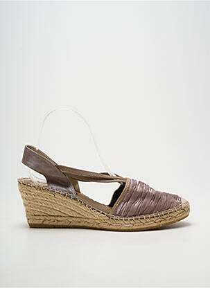 Espadrile țesătură satinată toc de 7 la 9 cm bej LA MAISON DE L'ESPADRILLE femeie