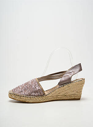 Espadrile țesătură satinată toc de 7 la 9 cm bej LA MAISON DE L'ESPADRILLE femeie