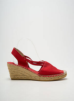 Espadrile vârf rotund toc de 7 la 9 cm roșu LA MAISON DE L'ESPADRILLE femeie