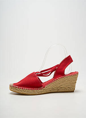 Espadrile vârf rotund toc de 7 la 9 cm roșu LA MAISON DE L'ESPADRILLE femeie