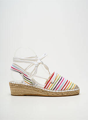 Espadrile vârf rotund toc de 4 la 6 cm alb LA MAISON DE L'ESPADRILLE femeie