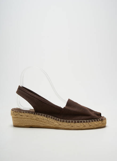 Espadrile vârf deschis toc de 4 la 6 cm maro LA MAISON DE L'ESPADRILLE femme