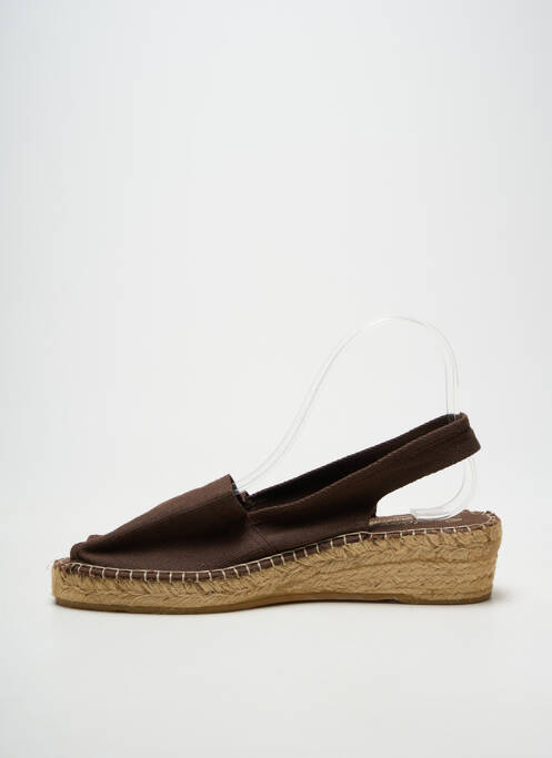 Espadrile vârf deschis toc de 4 la 6 cm maro LA MAISON DE L'ESPADRILLE femme