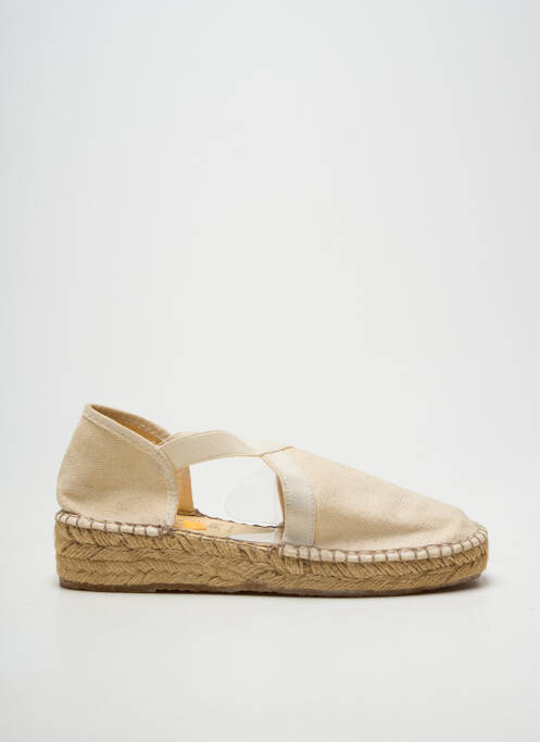 Espadrile vârf rotund toc de 4 la 6 cm bej LA MAISON DE L'ESPADRILLE femme