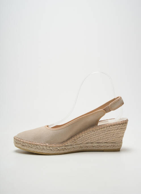 Espadrile vârf rotund toc de 7 la 9 cm bej LA MAISON DE L'ESPADRILLE femme