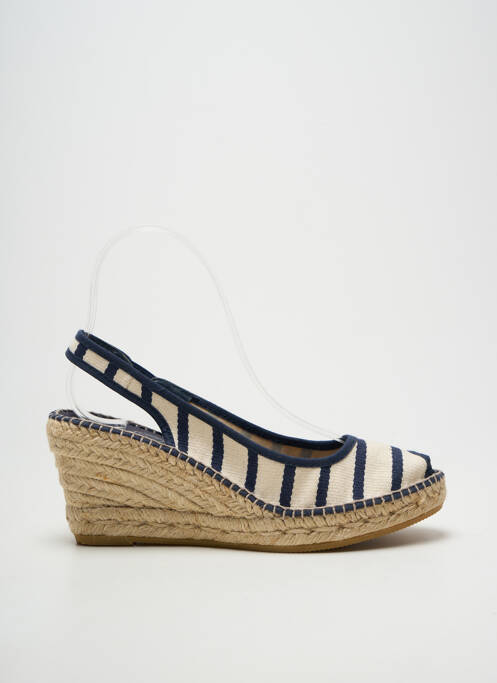 Espadrile vârf deschis toc de 7 la 9 cm albastru LA MAISON DE L'ESPADRILLE femme