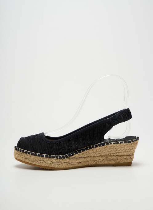 Espadrile țesătură satinată toc de 4 la 6 cm negru LA MAISON DE L'ESPADRILLE femme