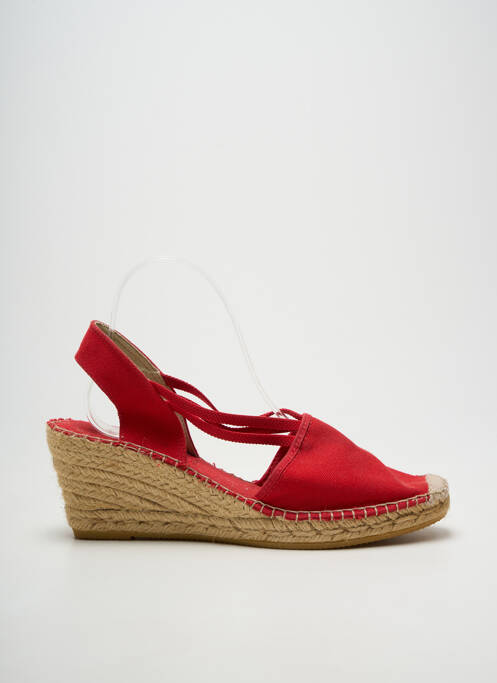 Espadrile vârf rotund toc de 7 la 9 cm roșu LA MAISON DE L'ESPADRILLE femme