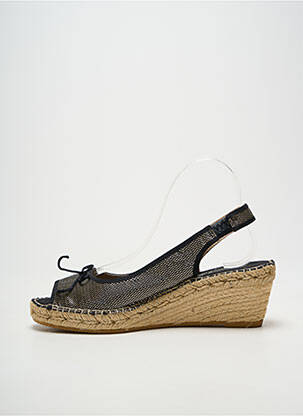 Espadrile țesătură satinată toc de 4 la 6 cm negru LA MAISON DE L'ESPADRILLE femeie