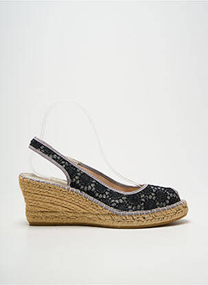 Espadrile vârf deschis toc de 7 la 9 cm negru LA MAISON DE L'ESPADRILLE femeie