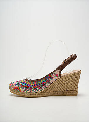 Espadrile țesătură satinată toc de 7 la 9 cm maro LA MAISON DE L'ESPADRILLE femeie