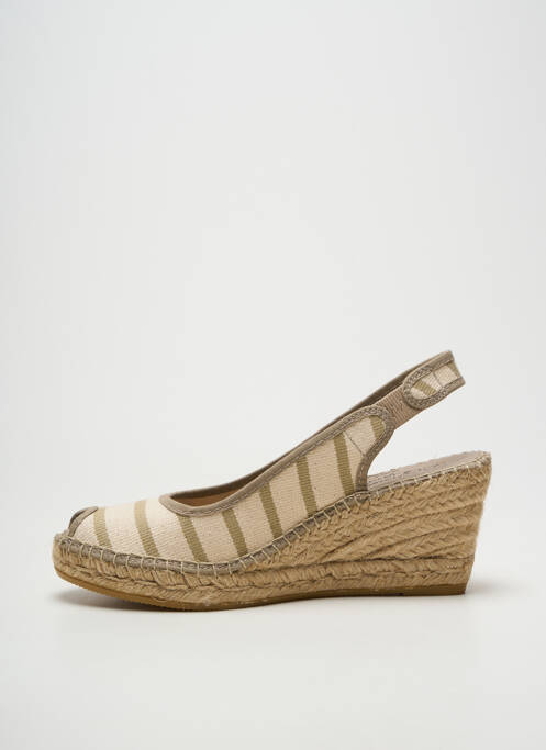 Espadrile vârf deschis toc de 7 la 9 cm bej LA MAISON DE L'ESPADRILLE femme