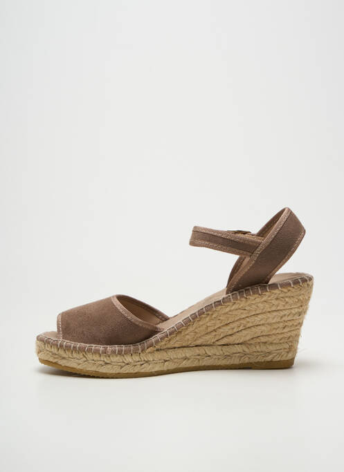 Espadrile închidere cu buclă(e) toc de 7 la 9 cm maro LA MAISON DE L'ESPADRILLE femme