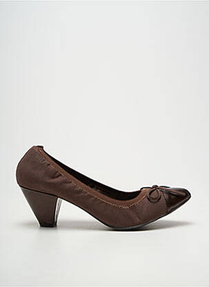 Pantofi cu toc material neted toc de 4 la 6 cm maro LES P'TITES BOMBES femeie
