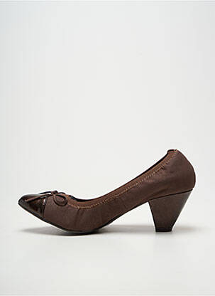 Pantofi cu toc material neted toc de 4 la 6 cm maro LES P'TITES BOMBES femeie