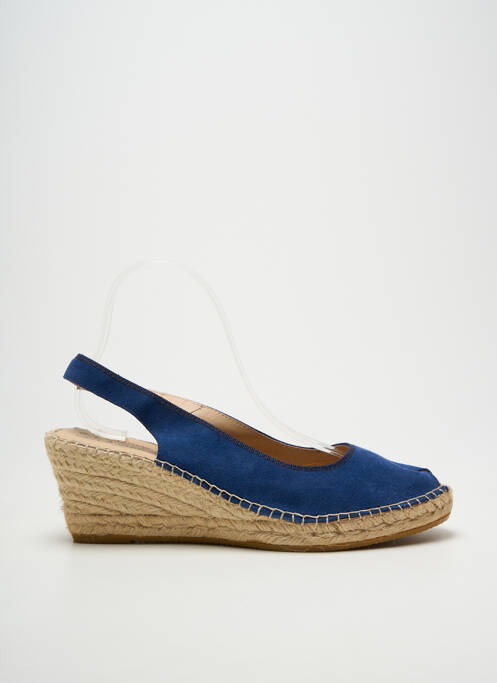 Espadrile vârf deschis toc de 4 la 6 cm albastru LA MAISON DE L'ESPADRILLE femme