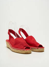 Espadrile vârf deschis toc de 4 la 6 cm roșu LA MAISON DE L'ESPADRILLE femeie