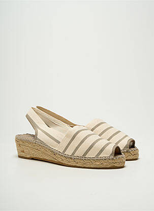 Sandale/pantofi decupați vârf deschis toc de 4 la 6 cm bej LA MAISON DE L'ESPADRILLE femeie