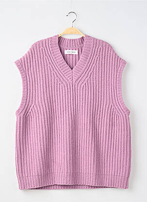 Pulover croială dreaptă mâneci scurte violet SAMSOE & SAMSOE femeie