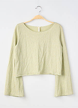 Top elasticitate mâneci lungi verde NOO femeie