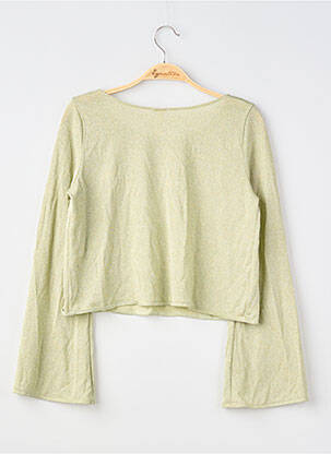 Top elasticitate mâneci lungi verde NOO femeie