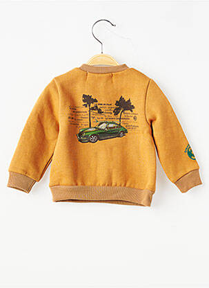 Hanorac serigrafie flockată mâneci lungi portocalie TRENTE TROIS băiat