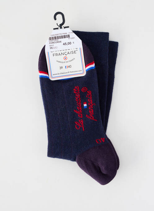 Șosete plasă fină albastru LA CHAUSSETTE FRANÇAISE homme