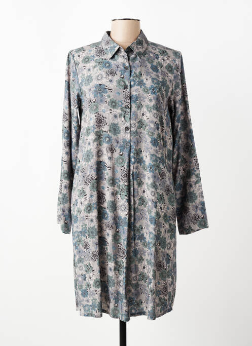 Rochie midi croială fluidă mâneci lungi gri AGATHE & LOUISE femme