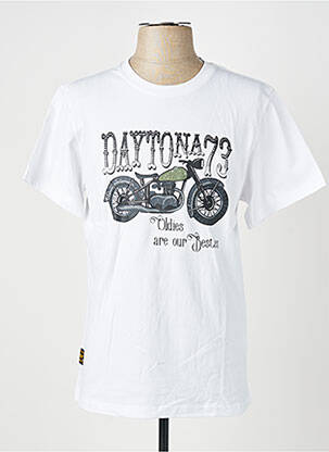 Tricou elasticitate mâneci scurte alb DAYTONA bărbat