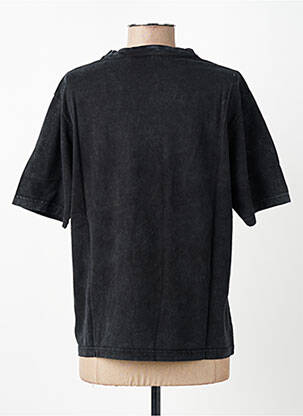 Tricou croială dreaptă mâneci scurte negru ROSE GARDEN femeie