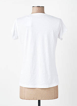 Tricou serigrafie flockată mâneci scurte alb ROSE GARDEN femeie