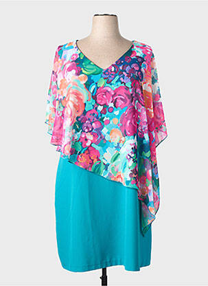Rochie midi imprimeu floral mâneci scurte verde SPG WOMAN femeie