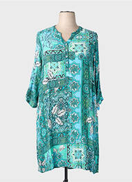 Rochie midi imprimeu floral mâneci lungi albastru AGATHE & LOUISE femeie
